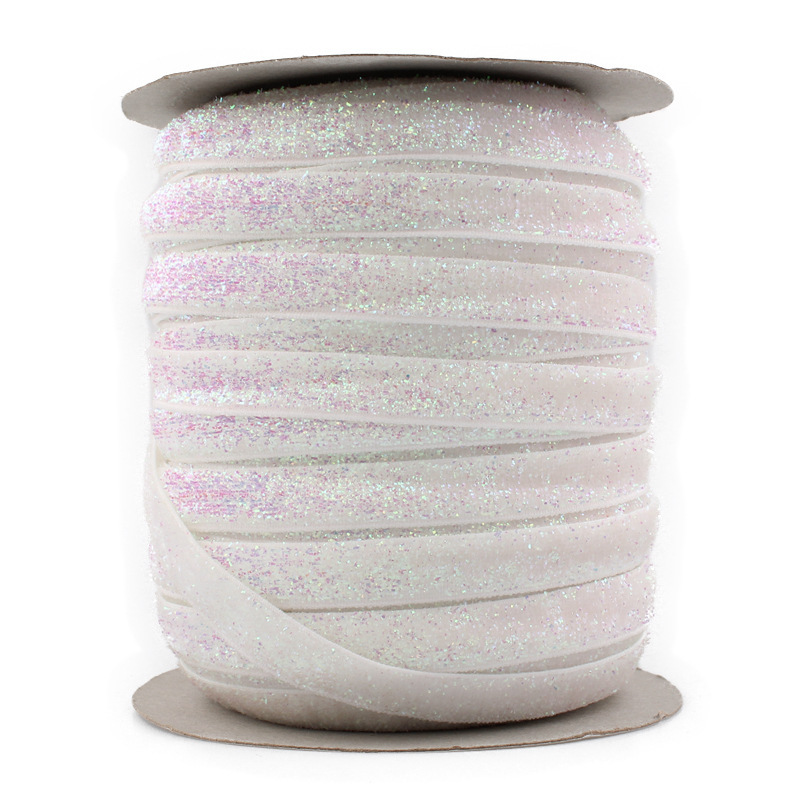 Лента с люрексом (1см*18,29м), Белый хамелеон (28), 1 шт.