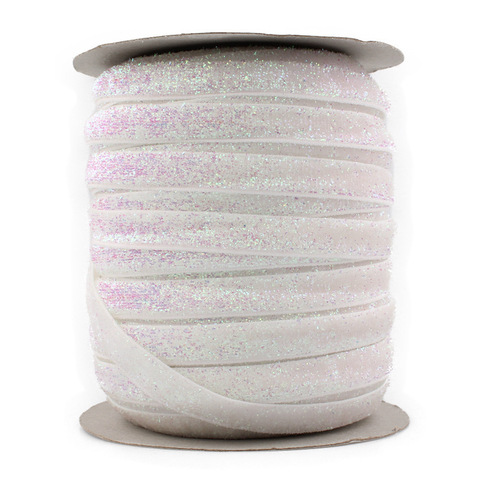 Лента с люрексом (1см*18,29м), Белый хамелеон (28), 1 шт.