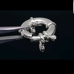 УЦЕНКА!!! Замочек карабин 17 мм родиевое покрытие, У110