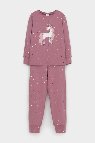 пижама  для девочки  К 1621/пепельная роза,звездочки