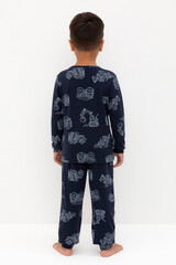 пижама  для мальчика  К 1552/морской синий,дорожная техника