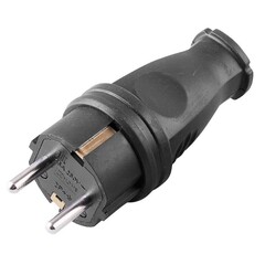 Вилка прямая каучуковая 230В, 2P+PE, 16A, IP44 (SBE-16-P07-Rr) Smartbuy