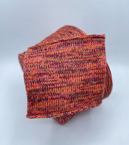 Авторская смотка, 294м, Шерсть/Хлопок/Полиамид/Вискоза/Кашемир/Меринос, Огненный закат, 37328