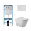 Aqueduto AQDS341T AQD комплект: TECNICA Novo Система инсталляции для подвесного унитаза, CIRCULO Novo Панель смыва, белый глянцевый, CONE Tornado Унитаз подвесной 525*360 безободковый, Tornado, сиденье с микролифтом, белый глянцевый