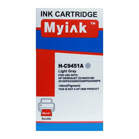Картридж для ( 70) HP DesignJet  Z2100, Z3100, Z3200 C9451A Light Gray (130ml, Dye) MyInk