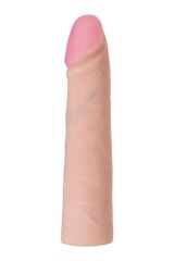 Телесный страпон Harness с вагинальной пробкой - 19,5 см. - 