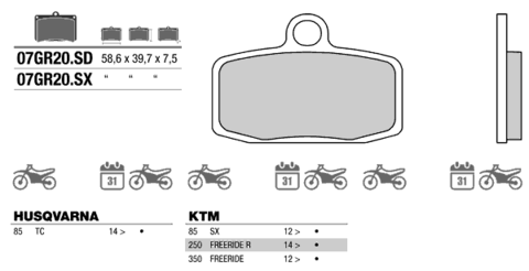 07GR20SD колодки тормозные МОТО (FDB2262)