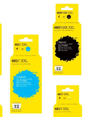 Комплект картриджей T2 IC-CCLI-481XXL_MP для Canon: PGI-480BK XXL/CLI-481 XXL, пигментный черный, черный, голубой, пурпурный, желтый