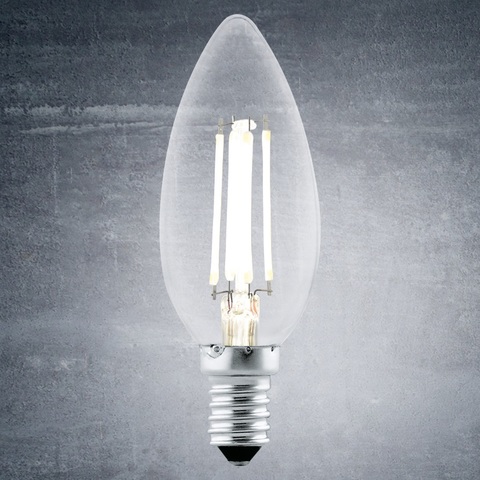Лампа LED филаментная прозрачная Eglo CLEAR LM-LED-E14 4W 350Lm 2700K C35 11496 2