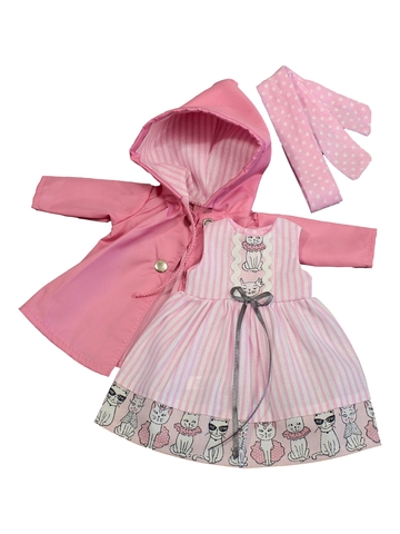 Комплект с плащом - Розовый. Одежда для кукол, пупсов и мягких игрушек.