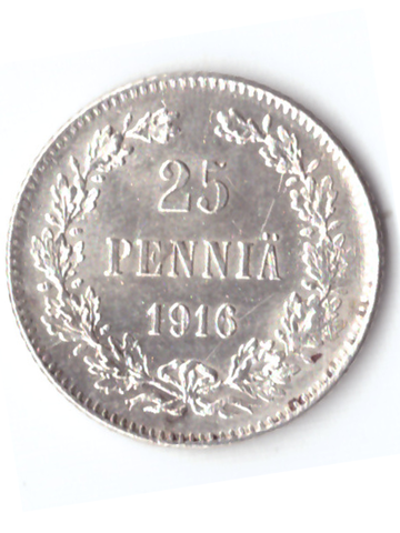 25 пенни 1916 S Россия для Финляндии XF