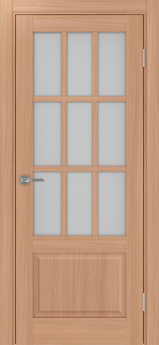 Дверь межкомнатная Оптима Порте Тоскана 642.2221 ОФ3, цвет темный ясень, экошпон, стекло мателюкс