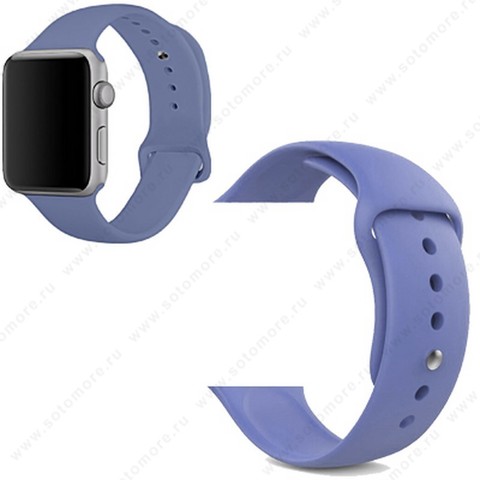 Ремешок для Apple Watch 42/ 44 mm силиконовый светло-синий