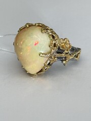 Бэйла-опал (серебряное кольцо с позолотой)