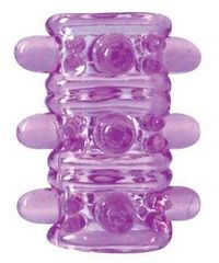 Открытая фиолетовая насадка на пенис Crystal Sleeve - 5,5 см. - 
