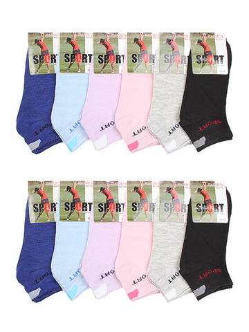 NO370 носки женские 36-42 (12шт), цветные