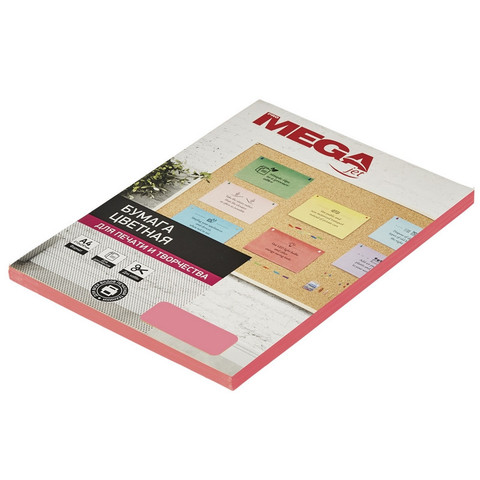 Бумага цветная для офисной техники Promega jet Neon розовая (А4, 75 г/кв.м, 100 листов)