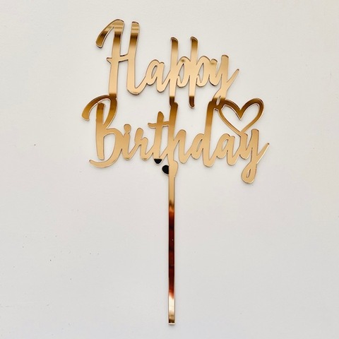 Топпер Birthday1 пл.зеркальный золото