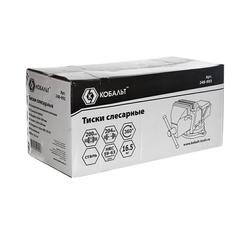 Тиски слесарные поворотные КОБАЛЬТ стальные ширина губок 200 мм, захват 200 мм, 16.5 кг, наковальня, коробка (Арт. 248-993)