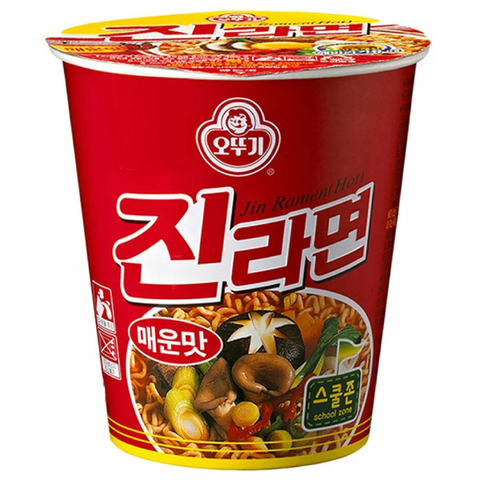 Лапша со вкусом грибов острая Ottogi Jin Ramen Spicy, 65 гр