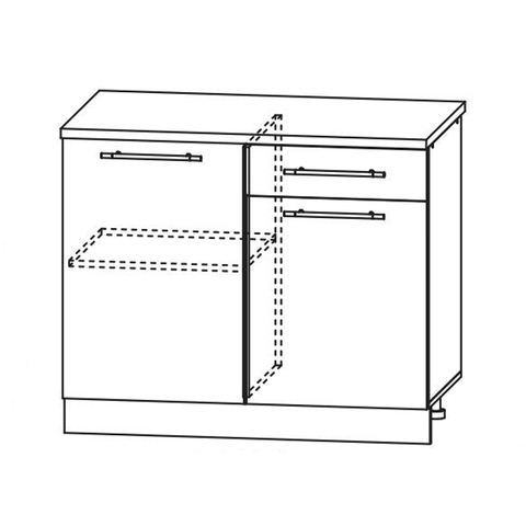 Кухня Капля 3D Шкаф нижний С 1000