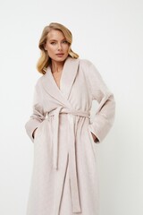 Халат женский длинный ARUELLE ELLA_Светло-бежевый