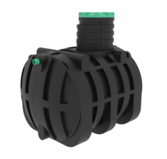 Септик переливной Мультпласт Термит Профи+ 6.5 S 6500 л. горизонтальный / 2700 л. в сутки / 15 чел. / самотечный сброс (2450x1970x2590см;273кг;черный) - арт.555463