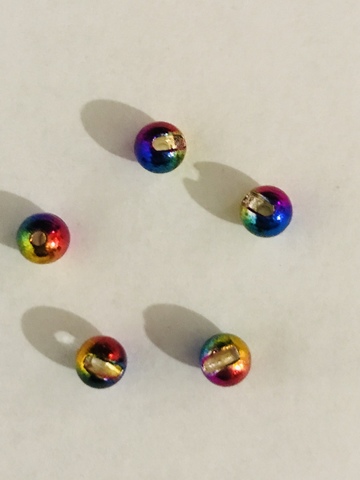 Вольфрамовые головки Anglerfish TUNGSTEN BEADS 4,6мм 0,8г цвет Rainbow (Радуга) Fluo 5шт/уп.продажа от 5 уп.