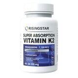 Моно витамин К2 (менахинон-7), Super absorption vitamin K2, Risingstar, 60 капсул 1