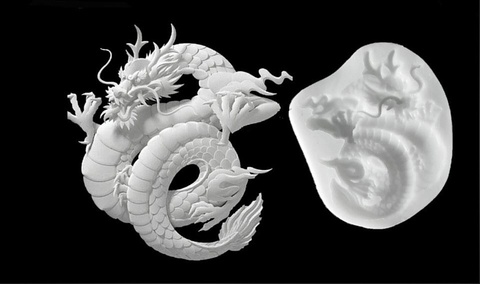 Силиконовый  молд  № 0311 Китайский дракон  - левый
