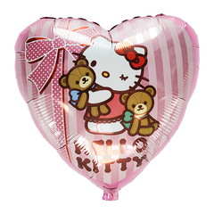 Фольгированное Сердце Hello Kitty с медвежатами