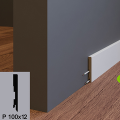 Купить Плинтус напольный MDF эмаль Ofram F 100х12 мм (погонный метр) белый серия Ассоль, Premium