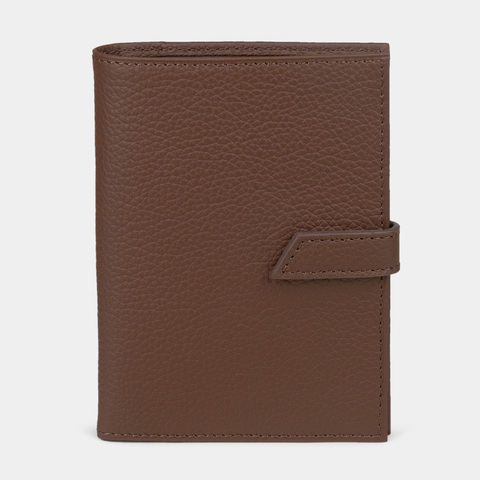 Обложка для паспорта и автодокументов из натуральной кожи теленка, цвета шоколад