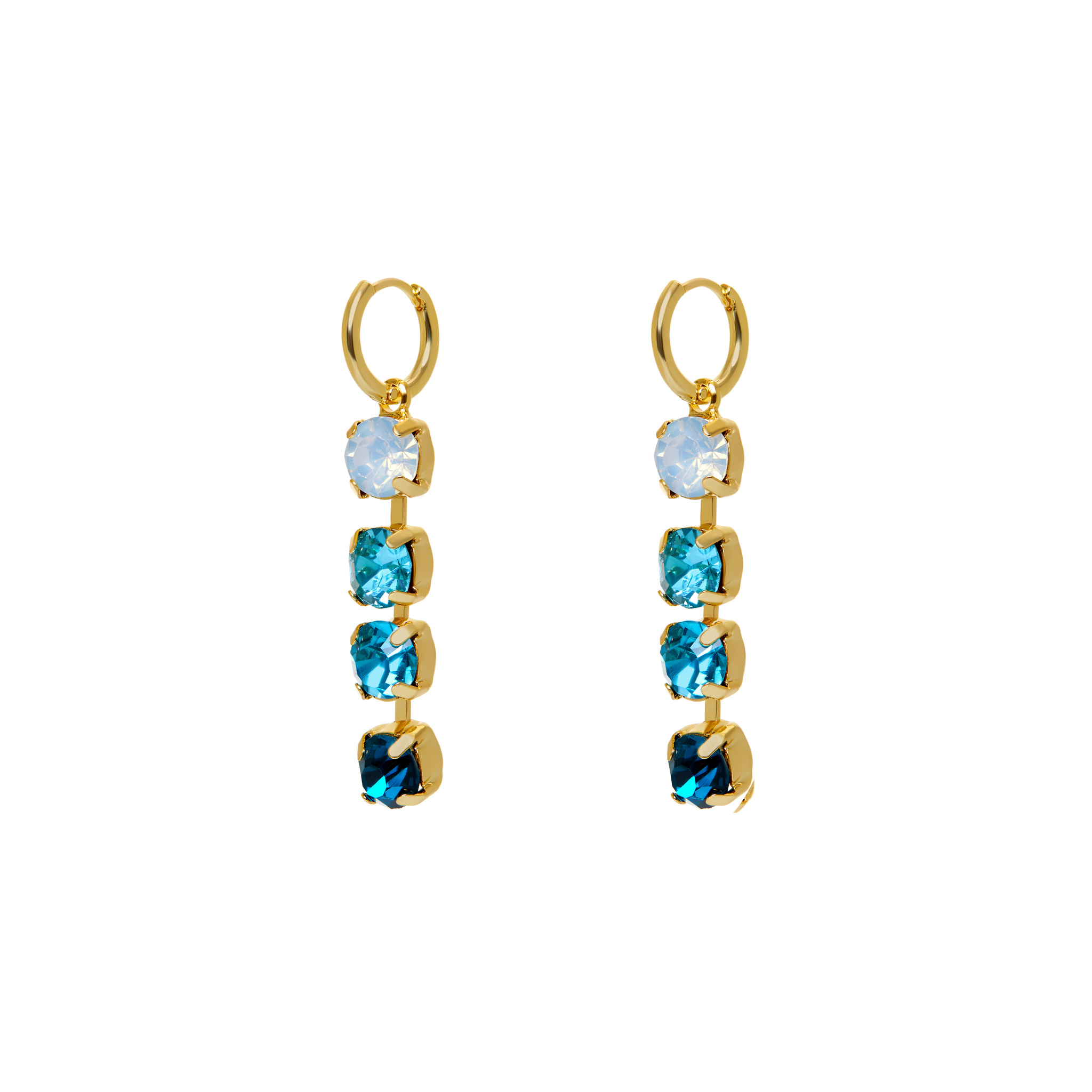 DÉJÀ VU Серьги Large Crystal Earrings – Blue déjà vu серьги chic earrings – crystal gold