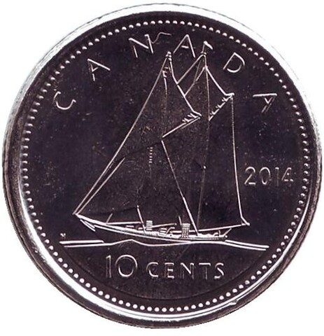 Парусник 10 центов 2014 год