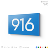 Номер на дверь 916, табличка на дверь для офиса, квартиры, кабинета, аудитории, склада, голубая 120х70 мм, Айдентика Технолоджи