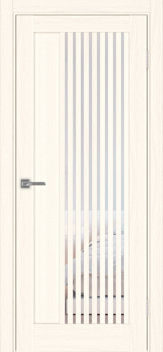 Дверь межкомнатная Оптима Порте Турин 544.12, цвет светлый ясень, экошпон, стекло прозрачное