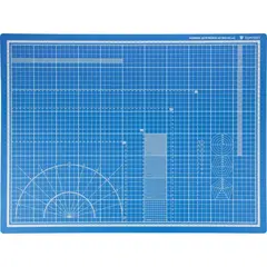 Коврик для резки TOPFORT 5ти-слойный А2 (60х45см),2х-сторонний,синий
