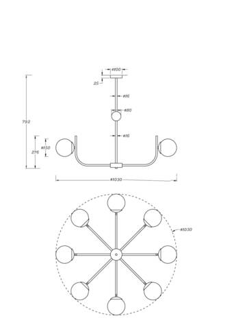 Подвесная люстра Maytoni Rendez-vous MOD109PL-08BS