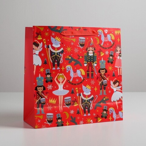 Пакет подарочный M квадрат, «Волшебного Нового года», 30*30*12 см (Д*В*Ш), 1 шт.