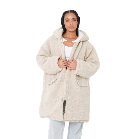 Reversible oversized down jacket White