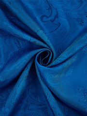 Ткань подкладочная Жаккард "огурцы", шир. 145 см, 90 гр/м2, вискоза 45%, п/э 55%, синий