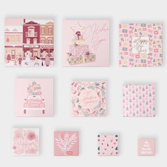 Коробка одиночная, Квадрат, Happy New year, см, 1 шт.