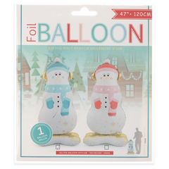 К Фигура на подставке, Снеговик в голубом шарфе, 47''/119 см, 1 шт.