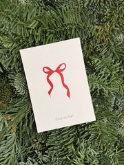 Новогодняя открытка 7,5*10см - Красный бантик