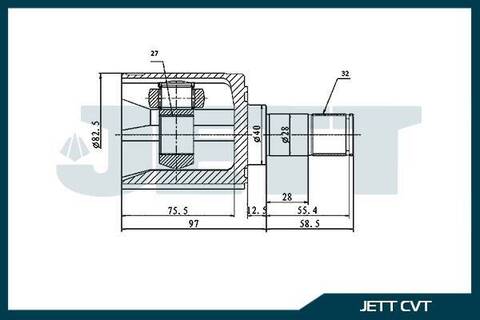 ШРУС внутренний JETT V40-3044