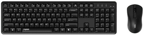 Комплект клавиатура и мышь RAPOO беспроводная X2100 Silent, черный
