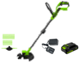 Триммер аккумуляторный Greenworks ST3002,  24V, 30 см,  c 1хАКБ 2Ач и ЗУ (ST3002UA)