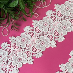 Кружево, белое ажурное, для рукоделия, ширина 14 см, длина 2 м