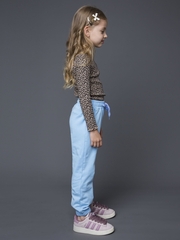 029_ОС25 Брюки для девочки, голубой